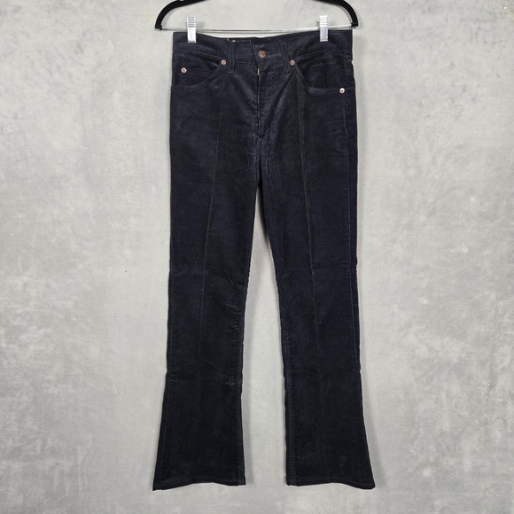 Vintage Levis 517 Bootcut Corduroy Pants Mens 30x30 Navy Blue 70s